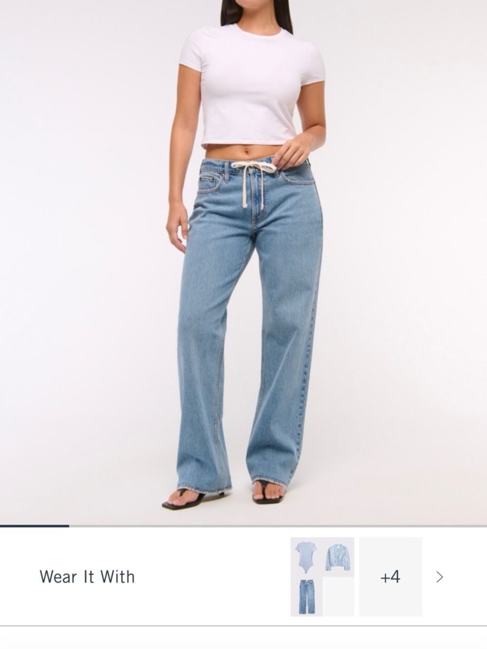 Abercrombie Curve Love low rise baggy jean, size 33